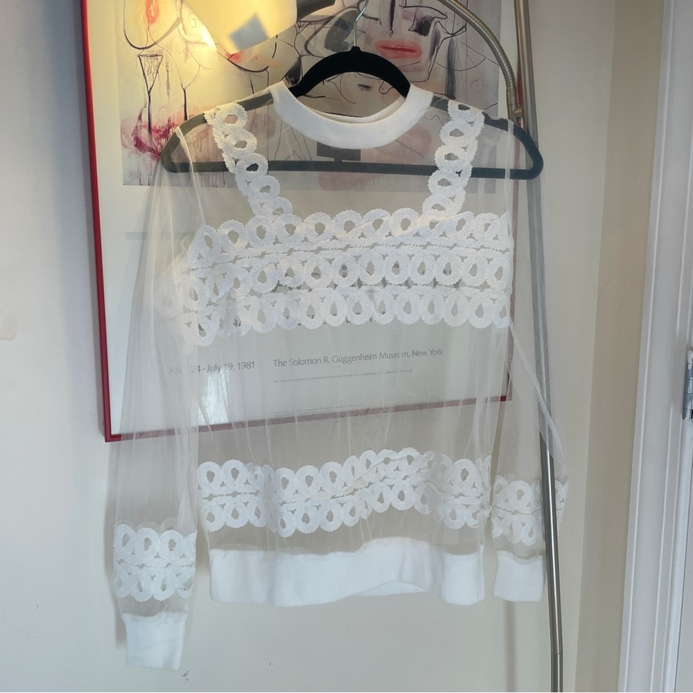 Mesh Embroidered Sweater